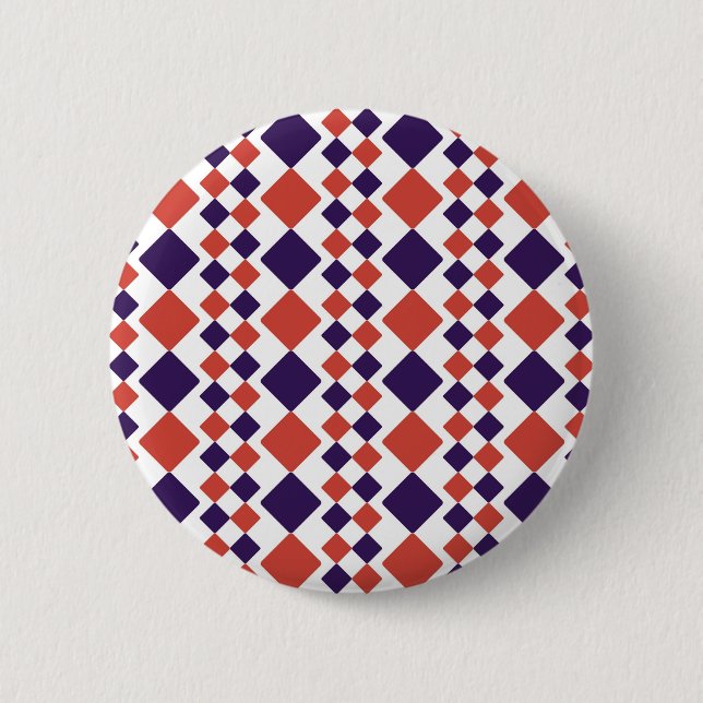 Blue Red Geometric Abstract Button (Front)