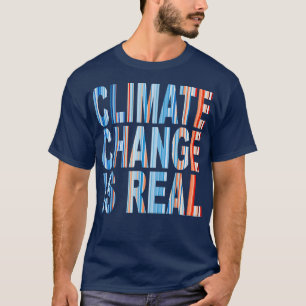 Blue Red Global Warming Stripes Climate Change is T-Shirt