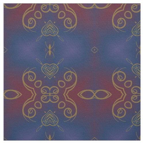 Blue  Red Gradient Stylish Elegant Boho Pattern Fabric