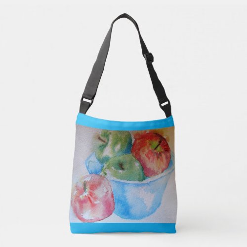 Blue Red Green Apple apples fruit Crossbody Bag