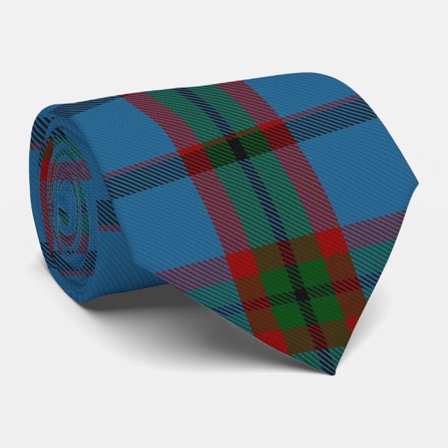 Blue Red Green Giant Tartan Plaid Flannel Neck Tie (Rolled)