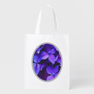 BLUE RED Hydrangea Grocery Bag
