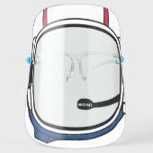 Blue Red Modern Personalized Astronaut Helmet Face Shield (Front)