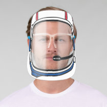 Blue Red Modern Personalized Astronaut Helmet Face Shield