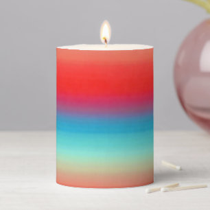 Blue Red Ombre Color Pillar Candle