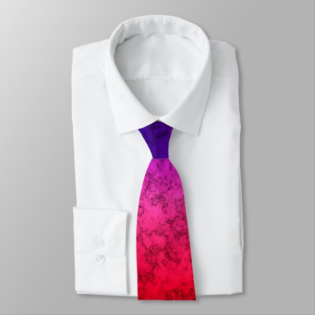 Blue-red Ombre Neck Tie (Tied)