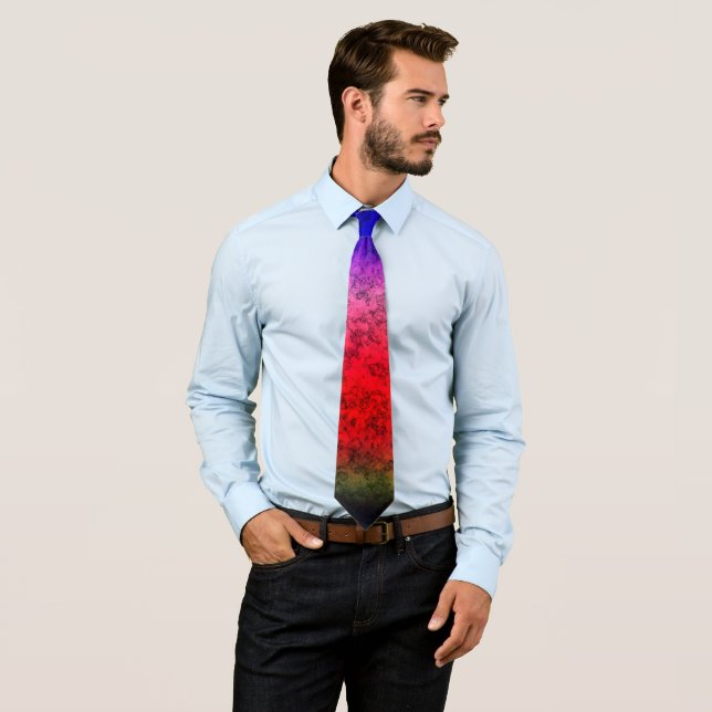 Blue-red Ombre Neck Tie (In Situ)