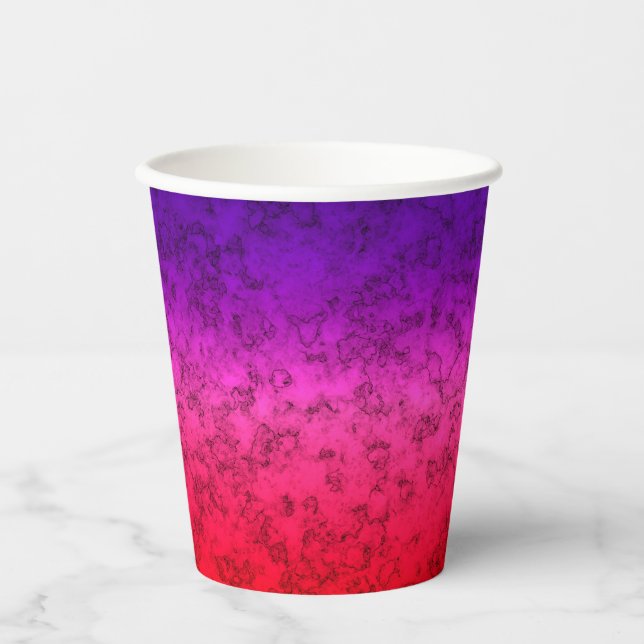Blue-red Ombre  Paper Cups (Front)
