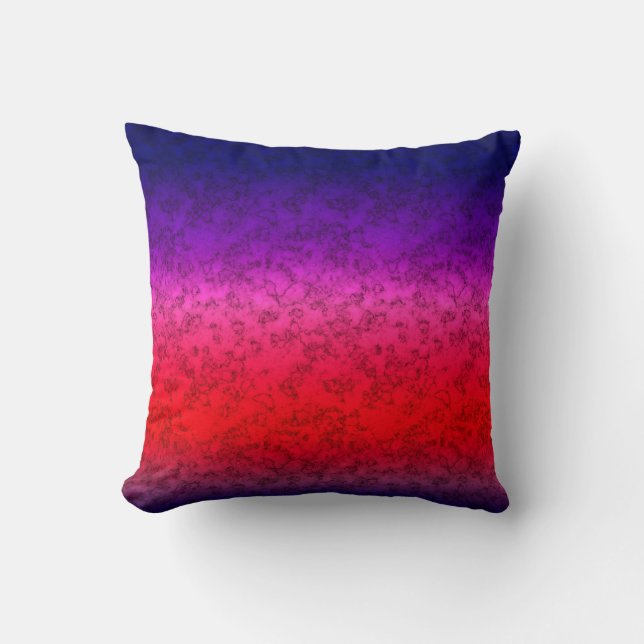 Blue-red Ombre Throw Pillow (Front)