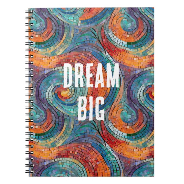 Blue Red Orange Swirl Notebook (Front)