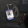 Blue Red Photo & Logo Press ID Badge