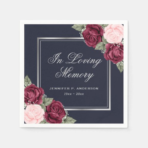 Blue Red Pink Silver Floral Funeral Memorial