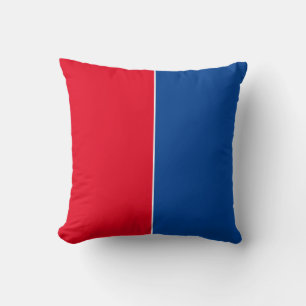 Blue & Red Plain Simple Colors Throw Pillow