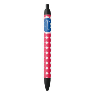 Blue & Red Polka Dot Monogram Pen