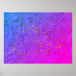 Blue Red Purple Pink Yellow Trendy Modern Abstract Poster