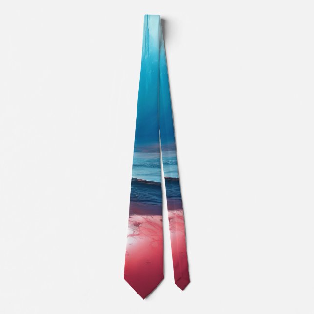 Blue red sea neck tie (Front)