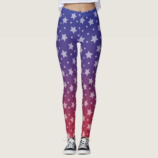 Blue & Red stars Leggings | Zazzle.com