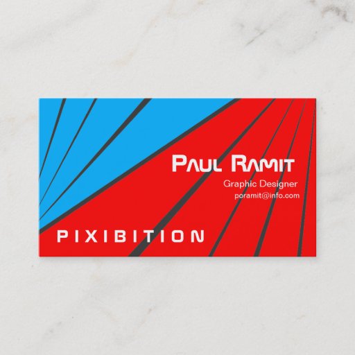 Customizable Blue Red Stripe Sport Business Card