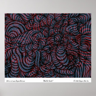 Blue-Red Swirls Poster