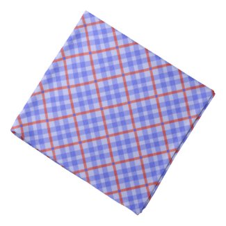 Blue, red tartan pattern, classic chequered tiles bandana