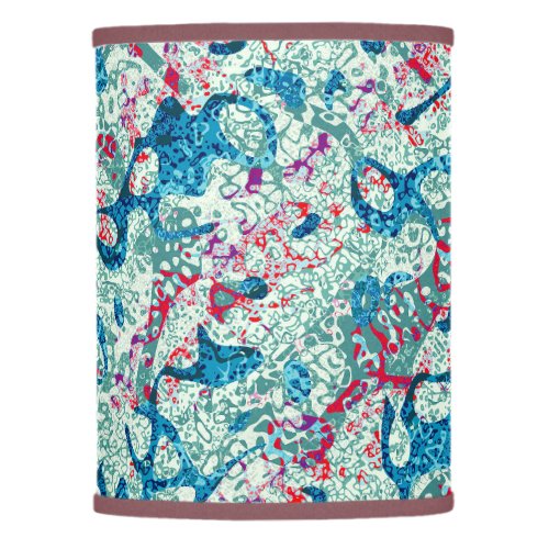 Blue Red Teal Spotted Graphic Abstraction Lamp Shade
