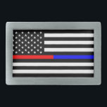 blue red thin line police firefighters symbol usa belt buckle<br><div class="desc">blue red thin line police firefighters symbol usa america flag</div>