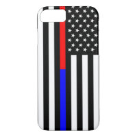 blue red thin line police firefighters symbol usa