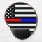 blue red thin line police firefighters symbol usa