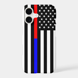 blue red thin line police firefighters symbol usa iPhone 17 case