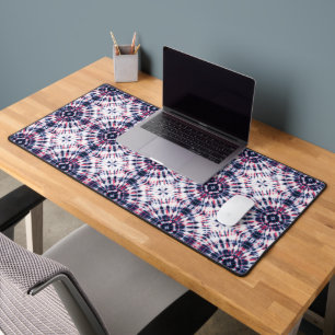Blue & Red Tie Dye Pattern Desk Mat