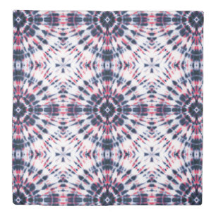 Blue & Red Tie Dye Pattern Duvet Cover