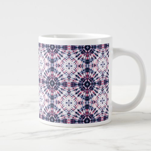 Blue  Red Tie Dye Pattern Giant Coffee Mug