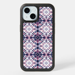 Blue & Red Tie Dye Pattern iPhone 15 Case
