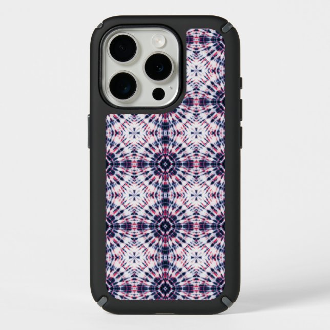 Blue & Red Tie Dye Pattern Speck iPhone Case (Front)