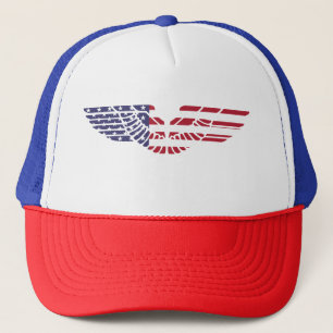 Blue Red Toned 4th July Trucker Hat