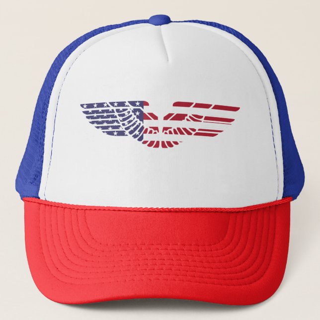 Blue Red Toned 4th July Trucker Hat (Front)