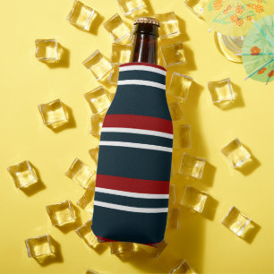Blue Red uniform Stripes Bottle Cooler