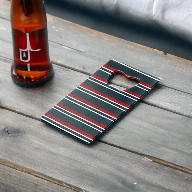 Blue Red uniform Stripes Credit Card Bottle Opener (Bottle Openers)