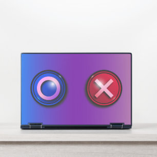 Blue Red Voting Buttons Gradient Gaming HP Laptop Skin