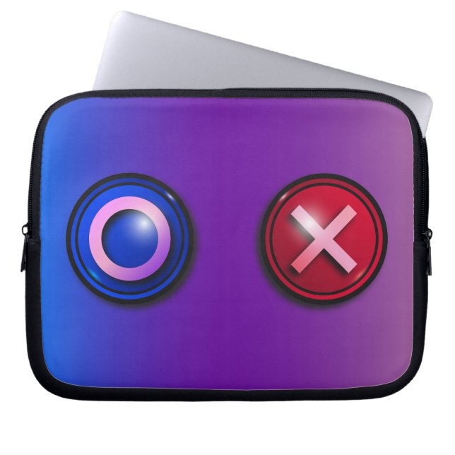 Blue Red Voting Buttons Gradient Laptop Sleeve (Front)