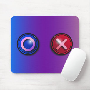 Blue Red Voting Buttons Gradient Mouse Pad