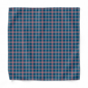 Blue Red White Buffalo Lumberjack Plaids Pattern Bandana
