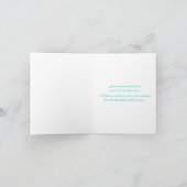 Blue Red White Damask Monogram Thank You Note Card (Inside)