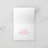 Blue Red White Damask Thank You Note Card (Inside)