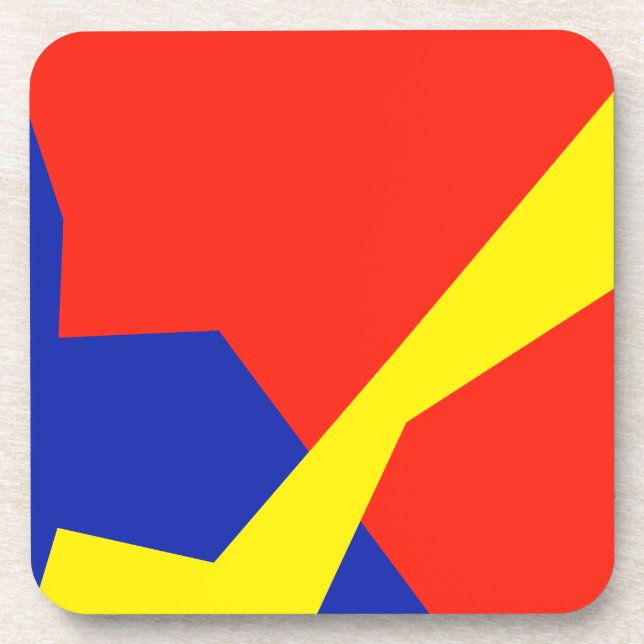 Blue Red White Flag Colours Beverage Coaster (Front)