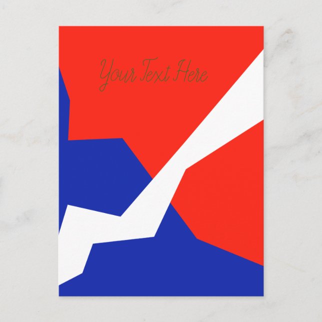 Blue Red White Flag Colours Postcard (Front)