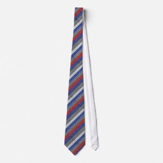 Blue Red White Gray Striped Tie