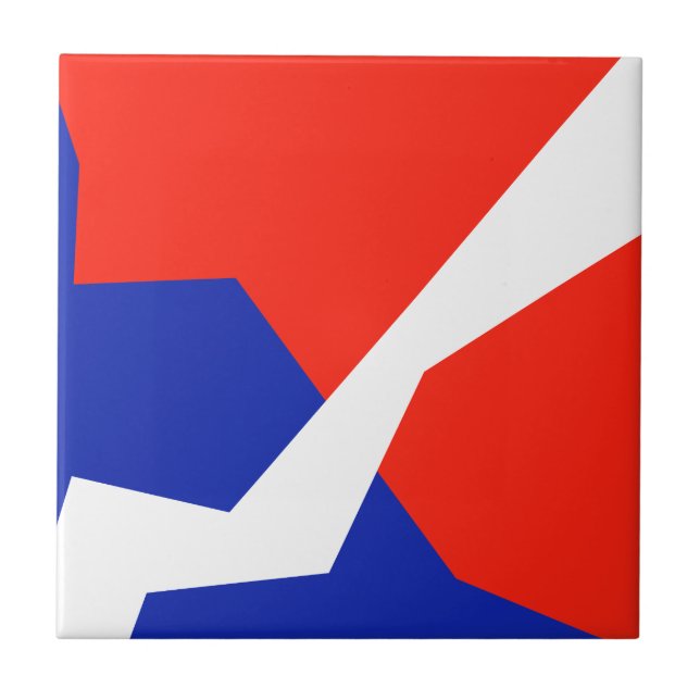 Blue Red White Item Ceramic Tile (Front)