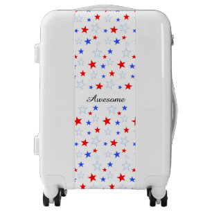 Blue Red White Personalized Luggage