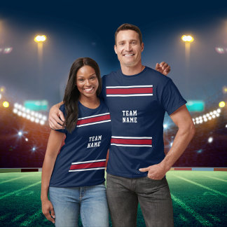 Blue Red White Sports Jersey Team Name Unisex T-Shirt